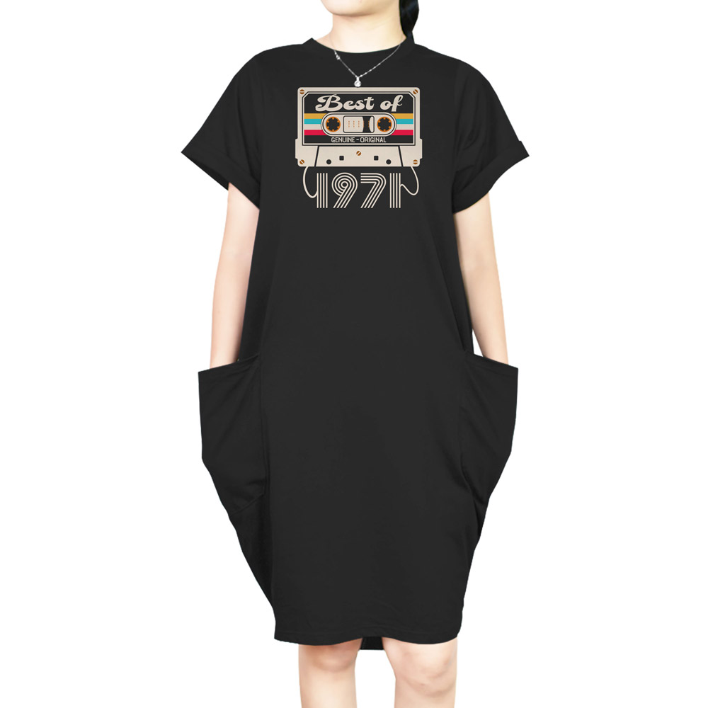 Best Of 1971 Loose Short Sleeve Pocket On Dress - variant image 1