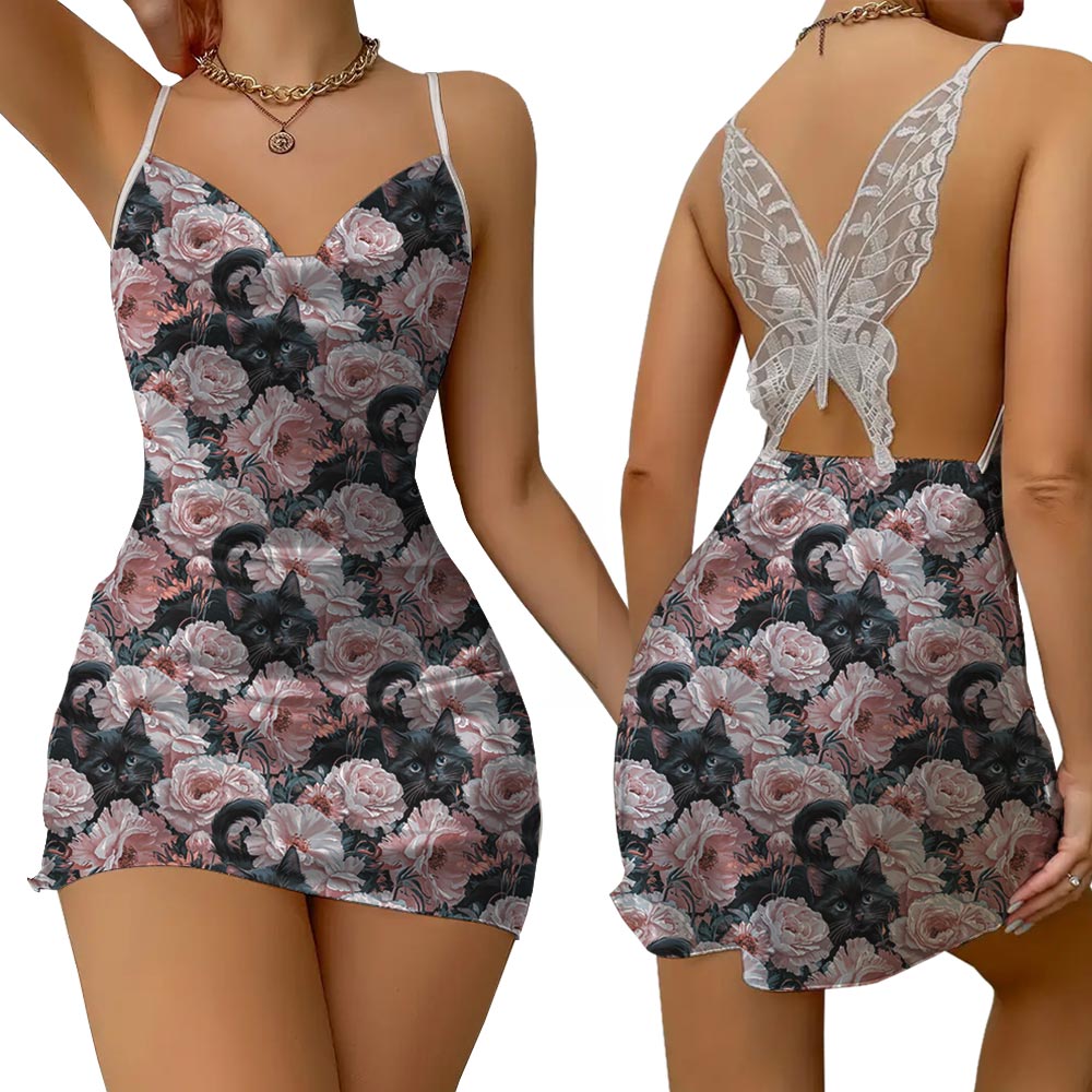 Cute Black Cat Pajamas Dress - variant image 1