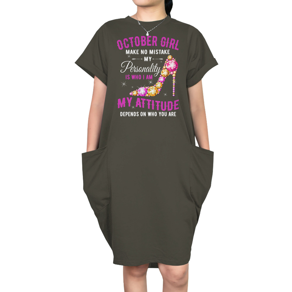 Attitude October Birthday Short Sleeve Pocket Dress - variant image 1