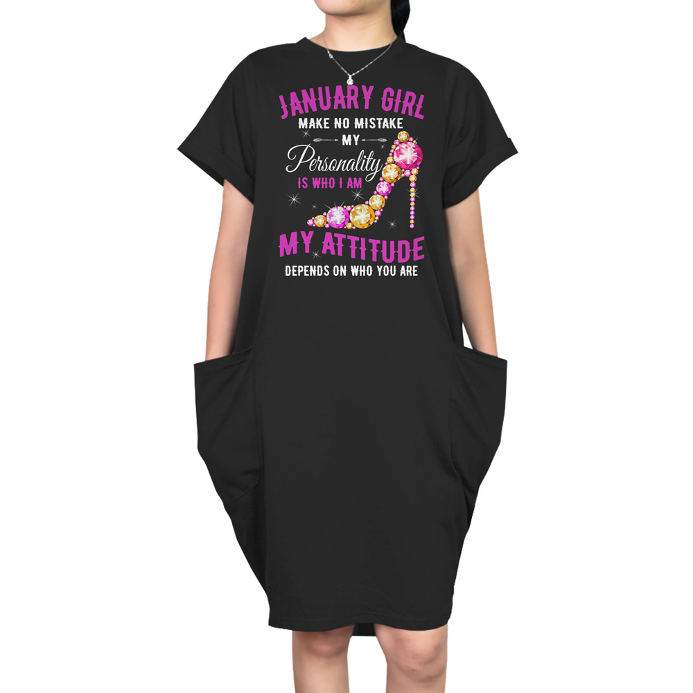 Attitude January Birthday Short Sleeve Pocket Dress - variant image 1