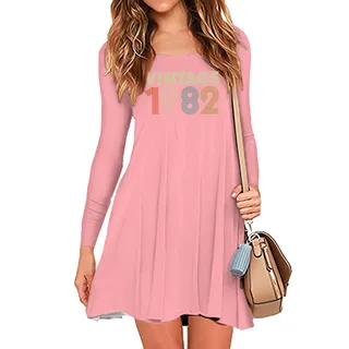 Limited 1982 Birthday Women's Crew Neck Dress – Pink