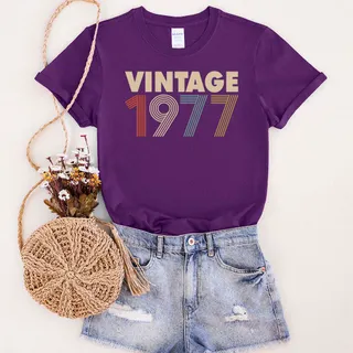 Limited 1977 Birthday T-Shirt – Purple