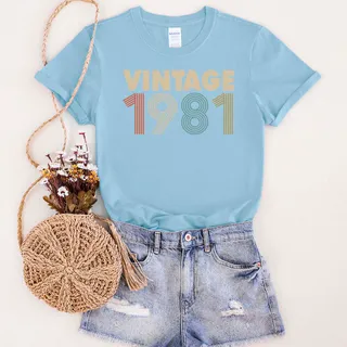 Limited 1981 Birthday T-Shirt – Light Blue
