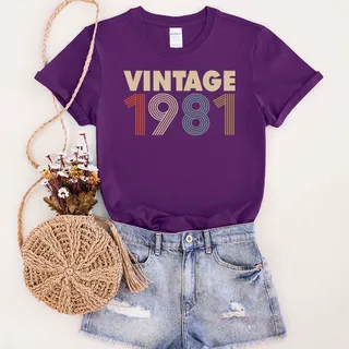 Limited 1981 Birthday T-Shirt – Purple