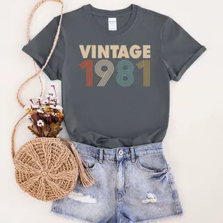 Limited 1981 Birthday T-Shirt – Dark Heather