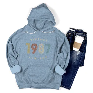 Limited Vintage 1987 Birthday Hoodie – Light Blue
