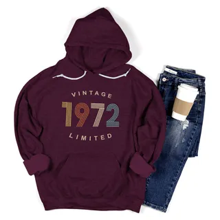 Limited Vintage 1972 Birthday Hoodie – Maroon
