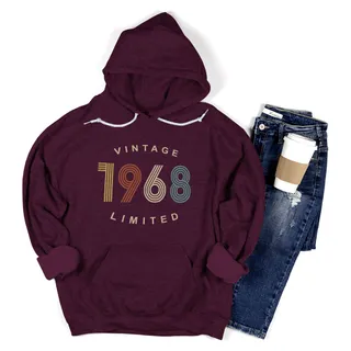 Limited Vintage 1968 Birthday Hoodie – Maroon