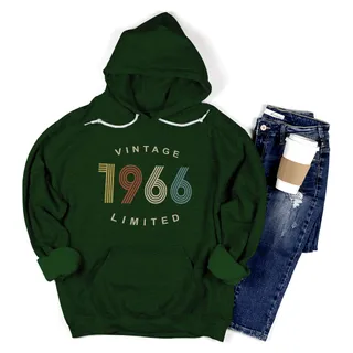 Limited Vintage 1966 Birthday Hoodie – forest-forestgreen