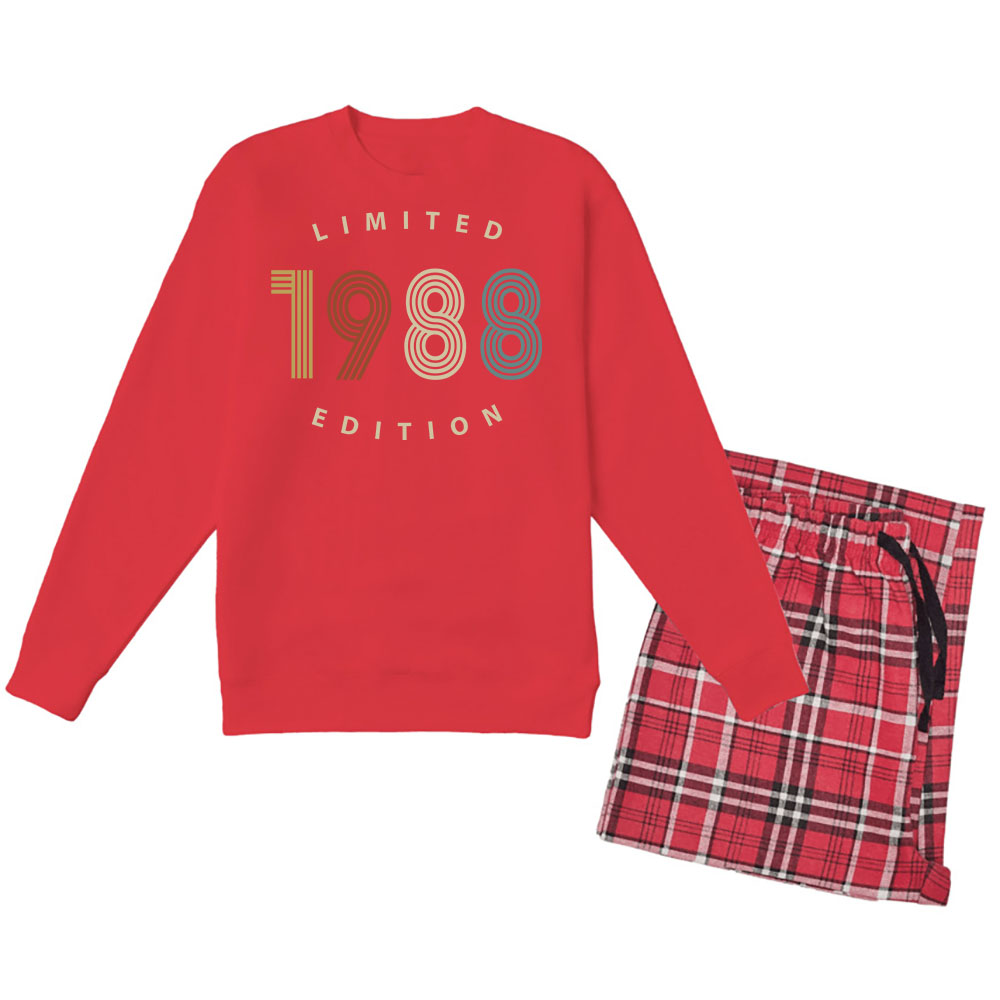 Limited 1988 Birthday Women's Crewneck Sweatshirt and Flannel Pants Set - variant image 1
