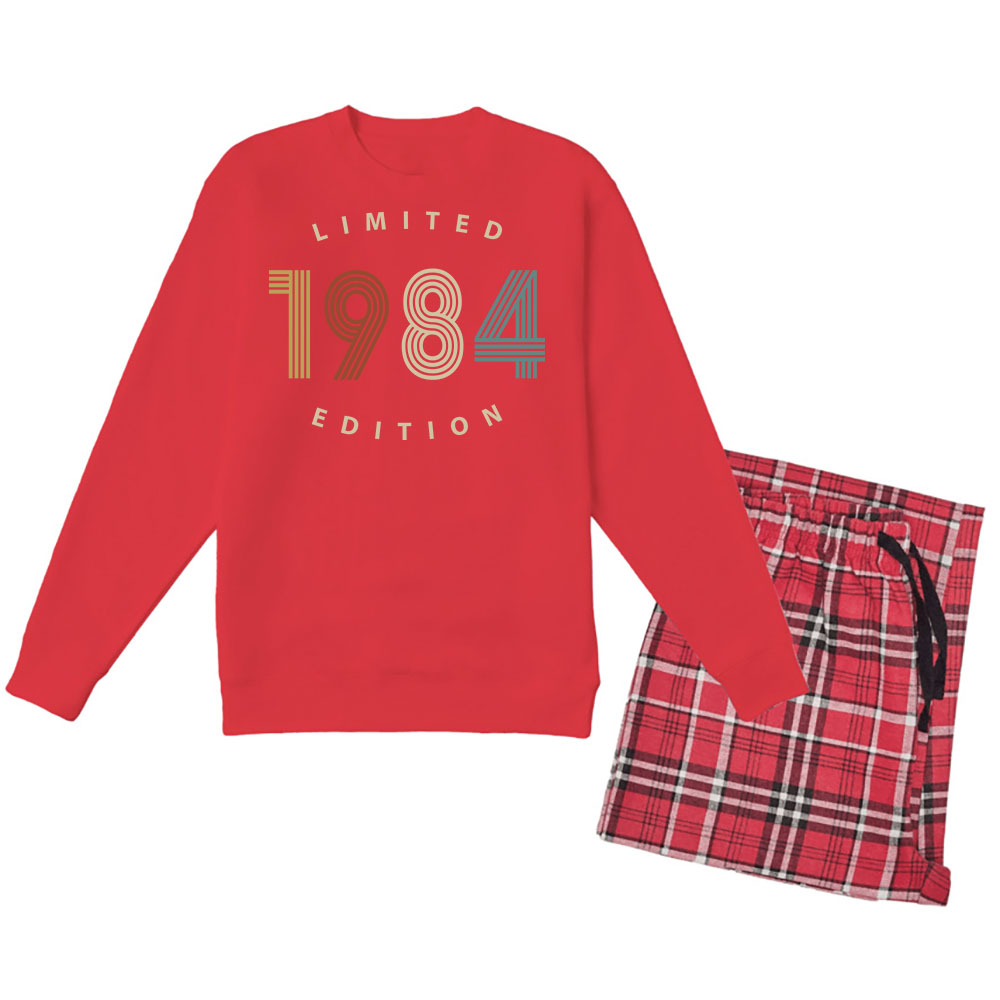 Limited 1984 Birthday Women's Crewneck Sweatshirt and Flannel Pants Set - variant image 1