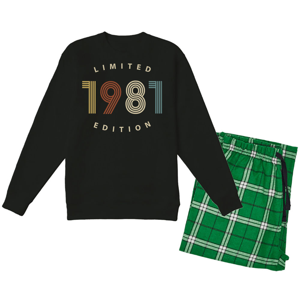 Limited 1981 Birthday Women's Crewneck Sweatshirt and Flannel Pants Set - variant image 1