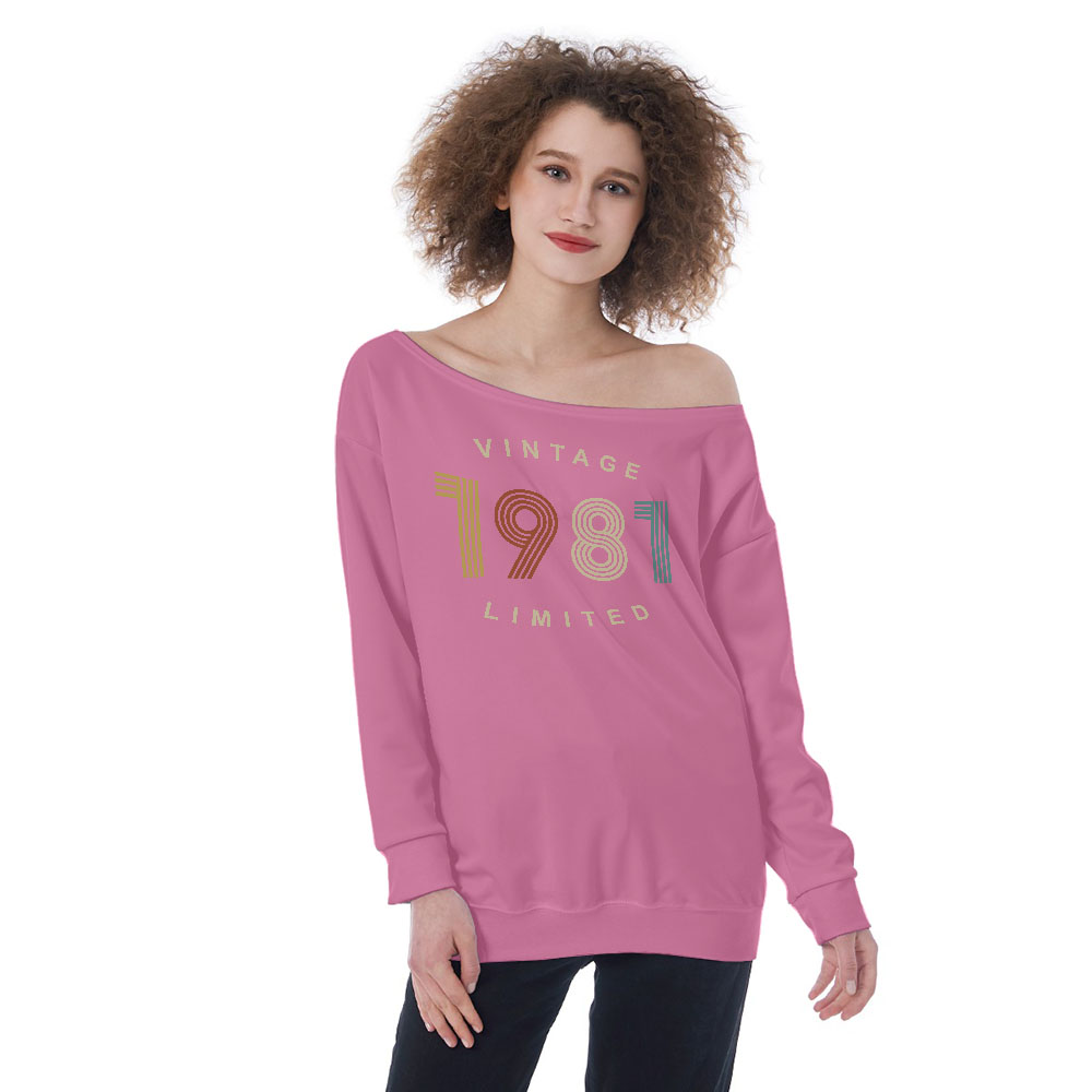 Limited Vintage 1981 Women's Off-Shoulder Sweatshirt - variant image 1
