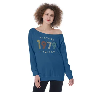 Limited Vintage 1979 Women's Off-Shoulder Sweatshirt – Royal