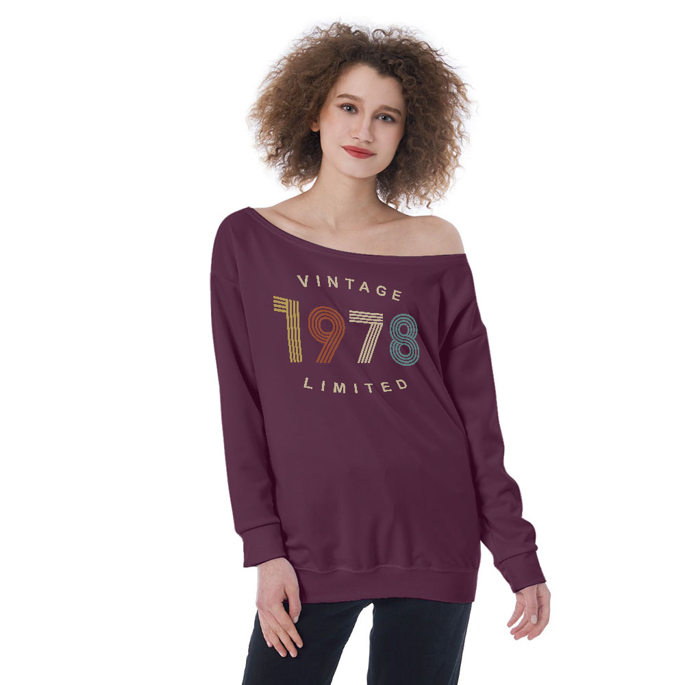 Limited Vintage 1978 Women's Off-Shoulder Sweatshirt - variant image 1