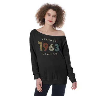 Limited Vintage 1963 Women's Off-Shoulder Sweatshirt – Black