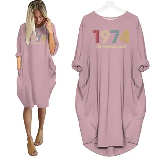 Original Parts 1974 Birthday Pocket Dress – Pink