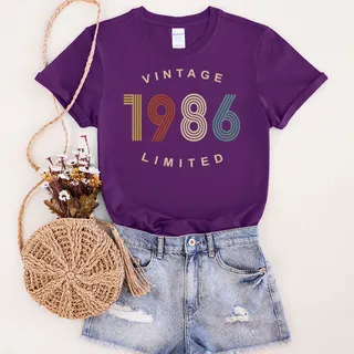 Limited Vintage 1986 Birthday T-Shirt – Purple