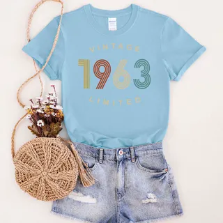 Limited Vintage 1963 Birthday T-Shirt – Light Blue