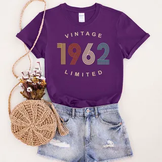 Limited Vintage 1962 Birthday T-Shirt – Purple