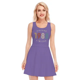Limited Vintage 1988 Birthday Women's Waistless Dress – Purple