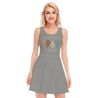 Limited Vintage 1967 Birthday Women's Waistless Dress – Grey