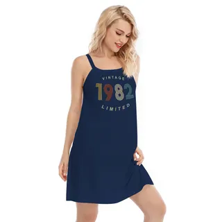 Limited Vintage 1982 Birthday Cami Dress – Navy