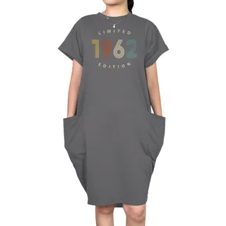 Limited Edition 1962 Loose Short Sleeve Pocket On Dress – Green