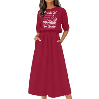 Smart November Girl Birthday Elastic Waist Dress – Cardinal Red