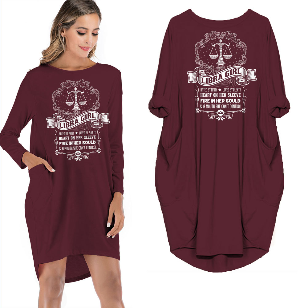 Heart On Her Sleeve Libra Girl Loose Pocket On Dress - variant image 1