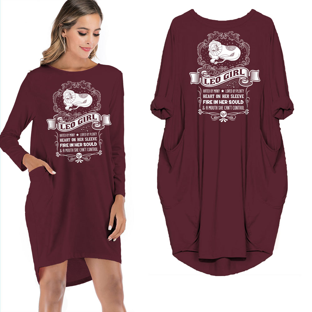 Heart On Her Sleeve Leo Girl Loose Pocket On Dress - variant image 1