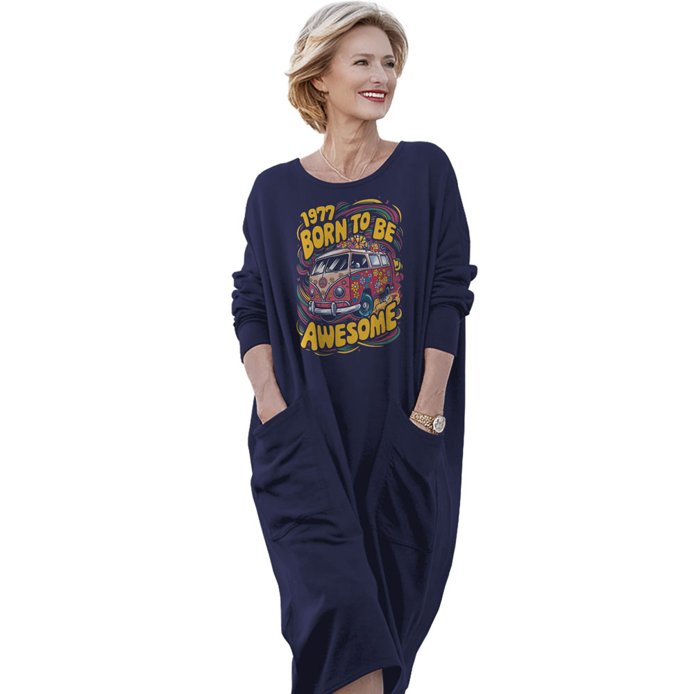 Awesome Hippie Born 1977 Loose Pocket On Dress - variant image 1