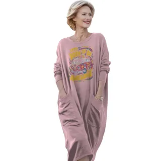 Awesome Hippie Born 1977 Loose Pocket On Dress – Pink