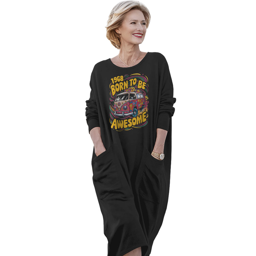 Awesome Hippie Born 1968 Loose Pocket On Dress - variant image 1