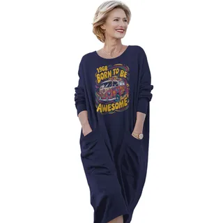Awesome Hippie Born 1968 Loose Pocket On Dress – Blue