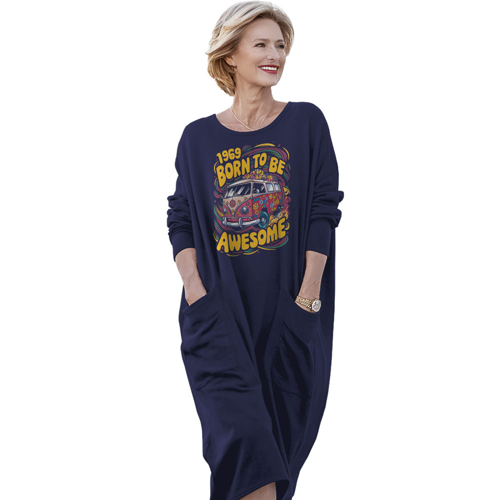 Awesome Hippie Born 1969 Loose Pocket On Dress - variant image 1