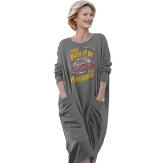 Awesome Hippie Born 1969 Loose Pocket On Dress – Grey