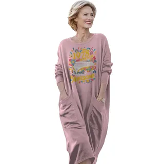 Awesome Hippie 1978 Loose Pocket On Dress – Pink