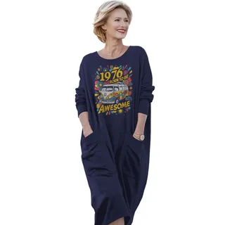 Awesome Hippie 1976 Loose Pocket On Dress – Blue