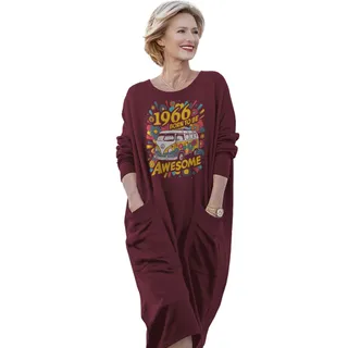 Awesome Hippie 1966 Loose Pocket On Dress – Red