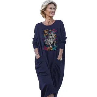 Cool Cat 1971 Birthday Pocket Dress – Blue