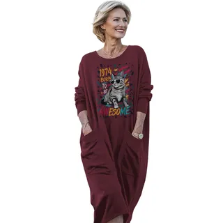 Cool Cat 1974 Birthday Pocket Dress – Red