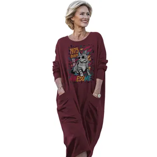 Cool Cat 1973 Birthday Pocket Dress – Red