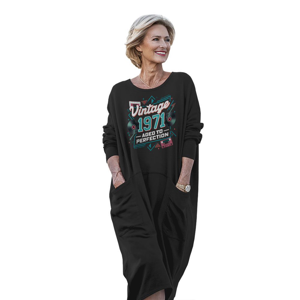 Vintage Perfection Cat 1971 Birthday Pocket Dress - variant image 1