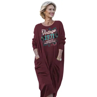 Vintage Perfection Cat 1971 Birthday Pocket Dress – Red