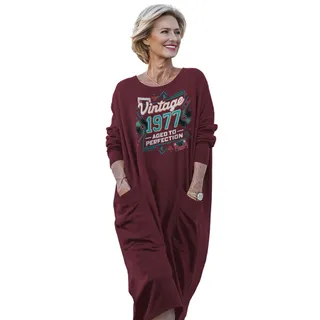 Vintage Perfection Cat 1977 Birthday Pocket Dress – Red