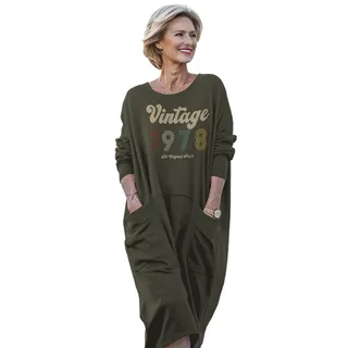 Vintage Original Parts 1978 Birthday Pocket Dress – Green