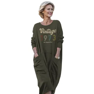 Vintage Original Parts 1973 Birthday Pocket Dress – Green