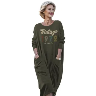 Vintage Original Parts 1972 Birthday Pocket Dress – Grey