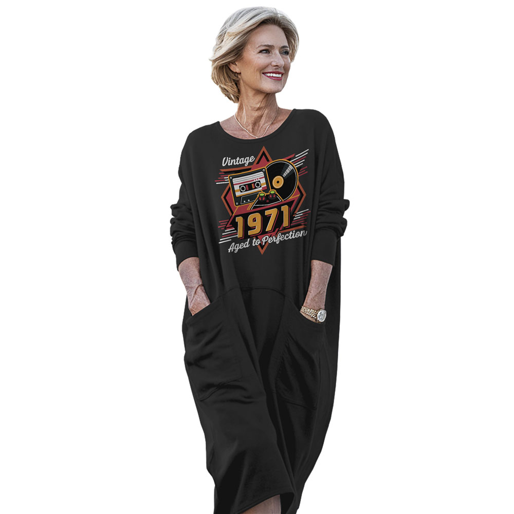 Vintage Aged Perfection 1971 Birthday Pocket Dress - variant image 1